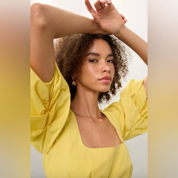 STAUD NWT size M Yellow Sophie Dress - Picture 4 of 10